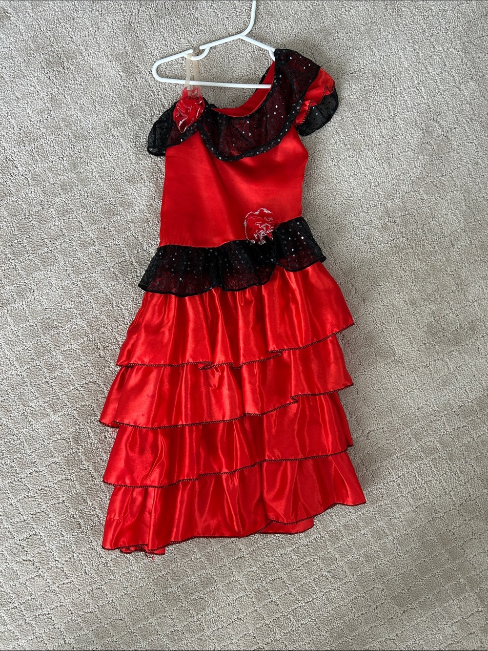 Kids Red Ruffled Flamenco Costume Dress - Brand: Rubies